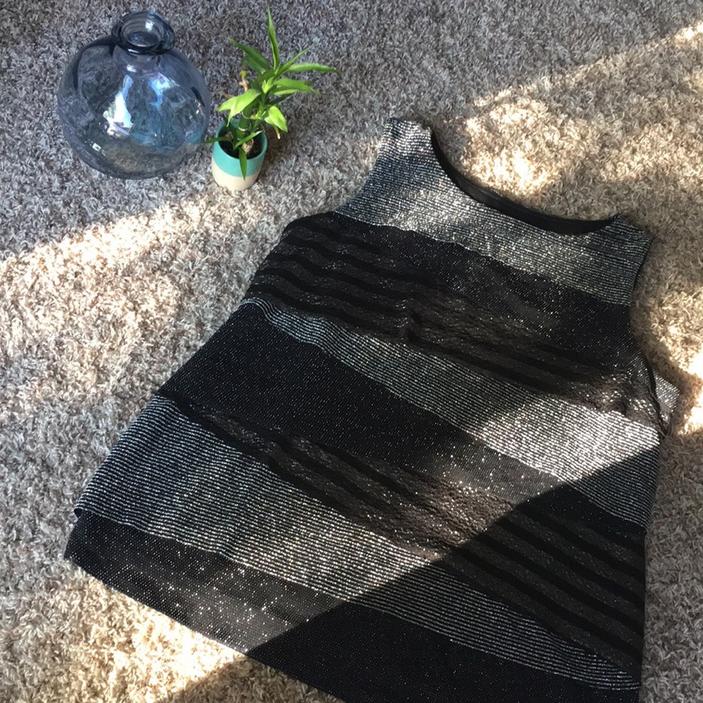 Roz & Ali 14/16 (1X) Draping Tank Sparkly & Black